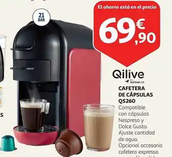 Alcampo Qilive cafetera de cápsulas q5260 oferta