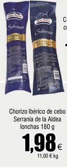 FROIZ Chorizo ibérico de cebo serrania de la aldea lonchas oferta