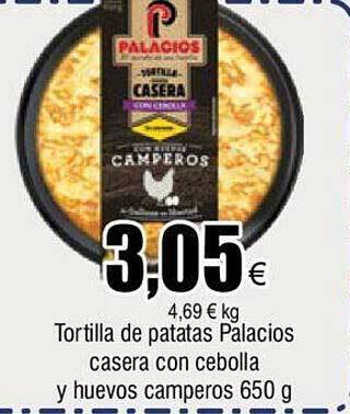 FROIZ Tortilla de patatas palacios casera con cebolla y huevos camperos oferta