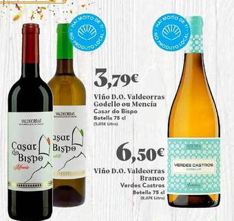Gadis Viño d.o. valdeorras godello ou mencía casar do bispo viño d.o. valdeorras branco verdes castros oferta