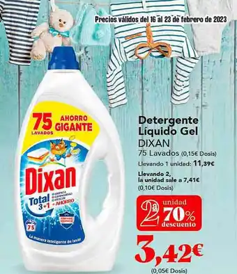 Gadis 2a unidad 70% descuento detergente liquido gel dixan oferta