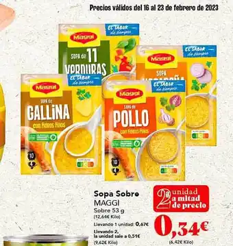 Gadis Sopa sobre maggi sobre oferta