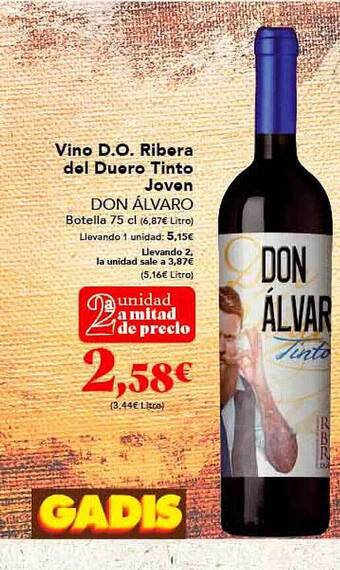Gadis Vino d.o. ribera del duero tinto joven oferta