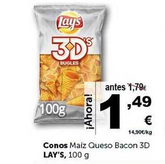 Masymas Conos maíz queso bacon 3d lay's oferta