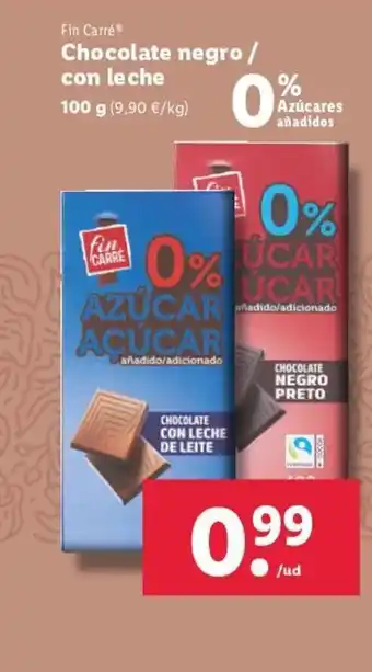 Lidl Chocolate Negro Con Leche 100 g oferta