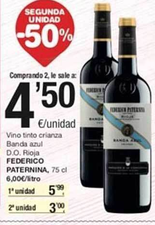 SPAR Vino tinto crianza banda azul d.o. rioja federico paternina oferta
