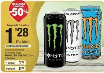 SPAR Bebida energética diferentes tipos monster energy oferta