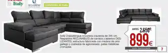 Atrapamuebles Sofá chaiselongue rinconera iziquierda de 345 cm oferta