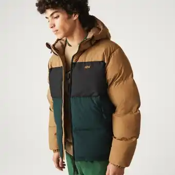 Lacoste Chaqueta corta de hombre acolchada e hidrófuga con diseño color block oferta