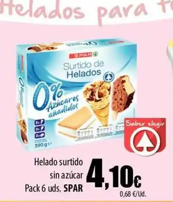 SPAR Lanzarote Helado sortido sin azúcar pack 6 spar oferta