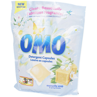 Action Detergente en cápsulas omo jabón de marsella y flores de primavera oferta