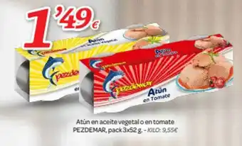 Alsara Supermercados Atún en aceite vegetal o en tomate pezdemar, pack 3 oferta