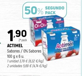 Coviran Actimel Sabores / 0% Sabores 100g x 6u oferta