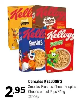 Coviran Cereales Kellogg's Smacks, Frosties, Choco Krispies Chocos o Miel Pops 375g oferta