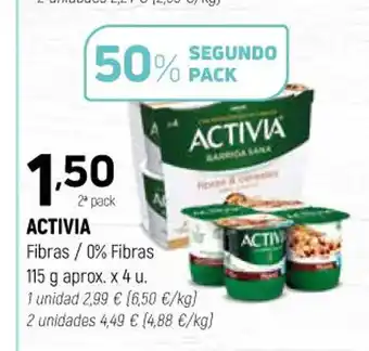 Coviran Activia Fibras / 0% Fibras 115g Aprox. x 4u oferta