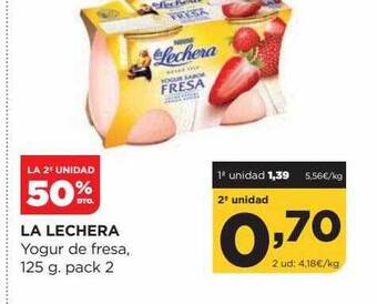Alimerka La 2a unidad 50% dto la lechera yogur de fresa oferta