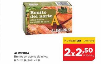 Alimerka Alimerka bonito en aceite de oliva oferta