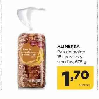 Alimerka Alimerka pan de molde 15 cereales y semillas oferta