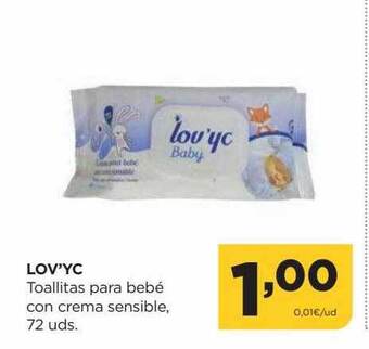 Alimerka Lov'yc toallitas para bebé con crema sensible oferta
