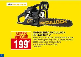 Bricoking Motosierra mcculloch cs 35 35cc 14 oferta