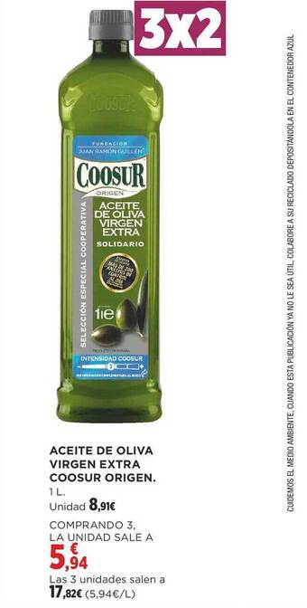 Supercor Aceite de oliva virgen extra coosur origen oferta