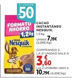 Supercor 2a unidad -50% cacao instantáneo nesquik oferta