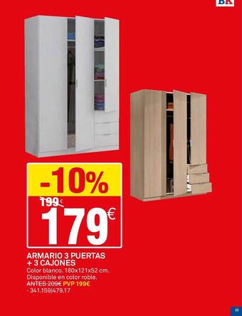 Bricoking Armario 3 puertas + 3 cajones oferta