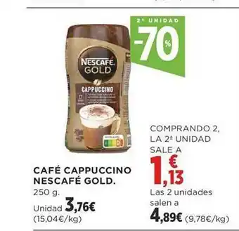 Supercor 2a unidad -70% café cappuccino nescafé gold oferta