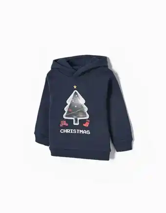 Zippy Sudadera de algodón perchada para bebé niño 'árbol de navidad', azul oscuro oferta