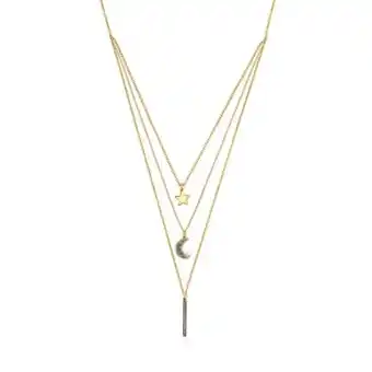 Tous Collar triple de plata vermeil,diamantes y perla nocturne oferta