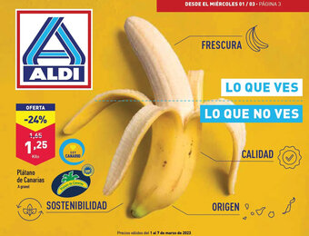 ALDI Plátano de Canarias oferta