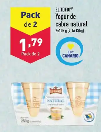ALDI Yogur de Cabra Natural oferta