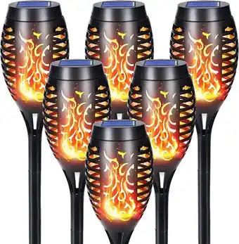 Amazon Qedertek luces solares led exterior jardin - 6 pack 12 led antorchas solares con llamas realistas, ip65 impermeable luces ... oferta