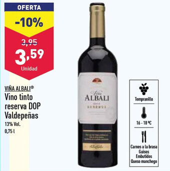 ALDI Vino Tinto Reserva DOP Valdepeñas oferta