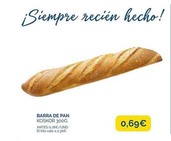 Cash Ecofamilia Barra de pan koskor oferta