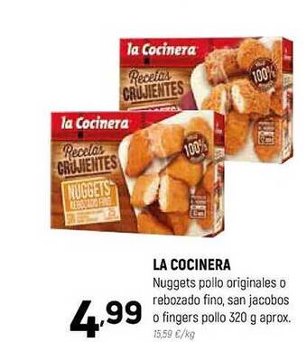 Coviran La cocinera nuggets pollo originales o rebozado fino, san jacobos o fingers pollo oferta