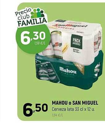 Coviran Mahou o san miguel cerveza lata oferta