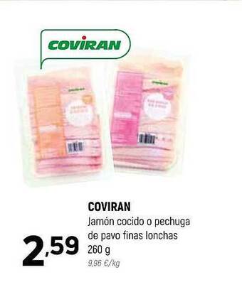 Coviran Coviran jamón cocido o pechuga de pavo finas lonchas oferta