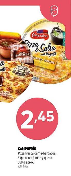 Coviran Campofrío pizza fresca carne-barbacoa oferta