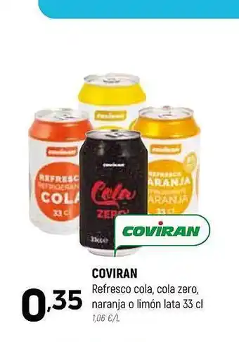 Coviran Refresco cola, cola zéro, naranja o limón lata oferta