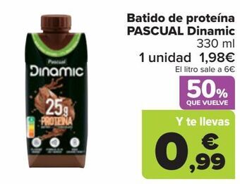 Carrefour Batido de proteína pascual dinamic oferta