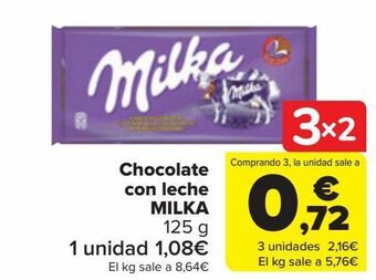 Carrefour Chocolate con leche milka oferta