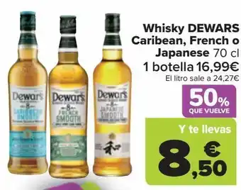 Carrefour Whisky dewars caribean, french o japanese oferta