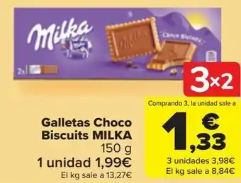 Carrefour Galleta choco biscuits milka oferta