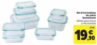 Carrefour Set de 8 herméticos de vidrio borosilicato oferta