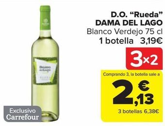 Carrefour D.o. ''rueda'' dama del lago blanco verdejo oferta