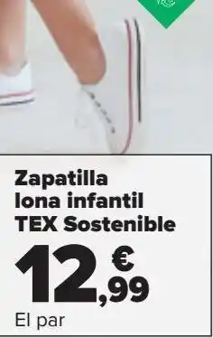 Carrefour Zapatillas lona infantil tex sostenible oferta