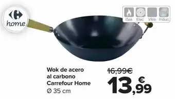 Carrefour Wok de acero al carbono carrefour home oferta