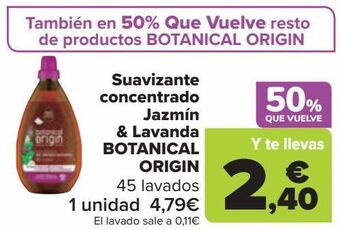Carrefour Suavizante concentrado jazmín & lavanda botanical origin oferta