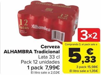 Carrefour Cerveza alhambra tradicional oferta